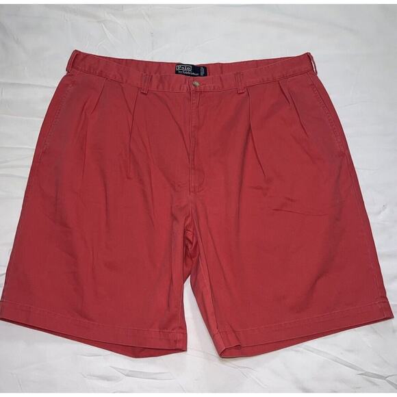 Polo Ralph Lauren Shorts Men's Size 42 Salmon Light Red The Tyler Pleated Chino - Picture 1 of 15